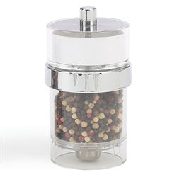 Salt and Pepper Mill, Clear Acrylic with Stainless Steel Top